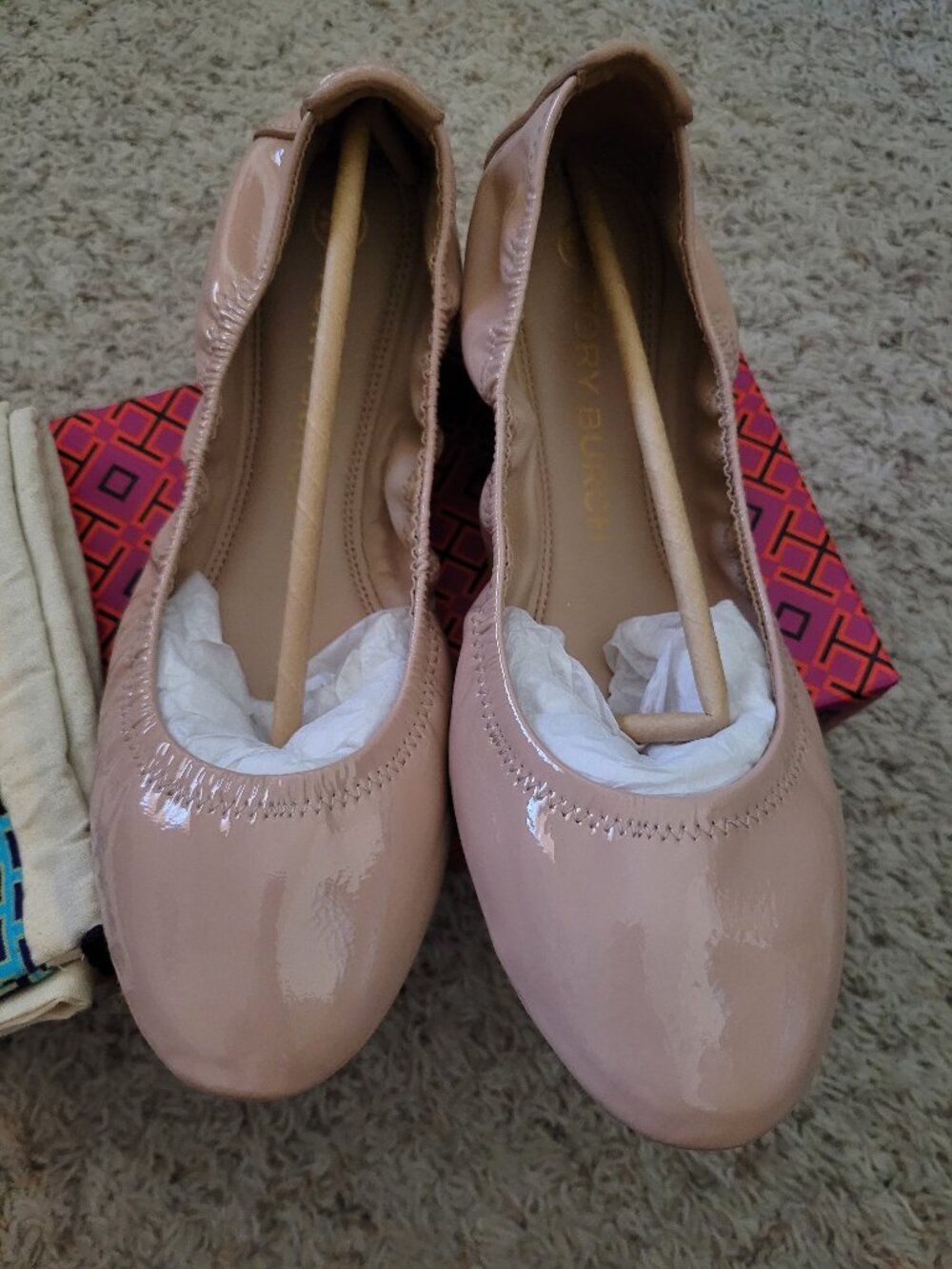 NIB Tory Burch Eddie Ballet Soft Naplak - 9